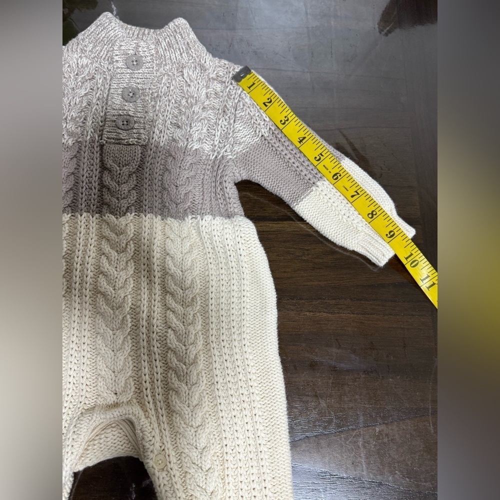 Baby Gap 6-12 Month Cotton Cable-Knit Sweater One-Piece Romper - Picture 9 of 10